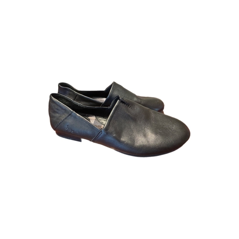 b.o.c. Leather Loafers Women 7 Black Excellent Slip On Flat Shoes C25983